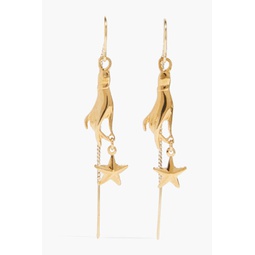 Hand & Star gold-tone earrings
