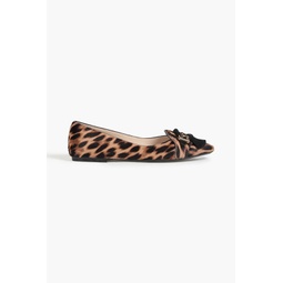 T-ring leopard-print calf hair point-toe flats