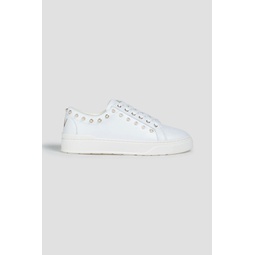 Tillie faux pearl-embellished leather sneakers
