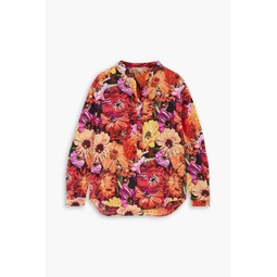 Floral-print silk crepe de chine blouse