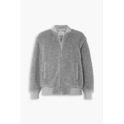 Brushed wool-blend bomber jacket