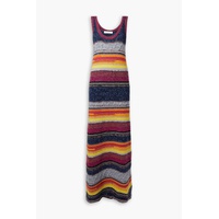 Striped cashmere and wool-blend maxi dress