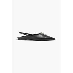 Zipit faux leather slingback point-toe flats
