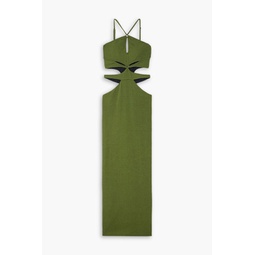 Asterisk cutout stretch-knit maxi dress