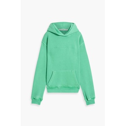 Embossed French cotton-terry hoodie