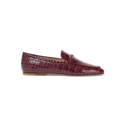 Double T embellished croc-effect leather loafers