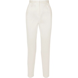 Crinkled satin-twill tapered pants