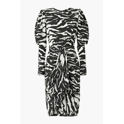 Frea draped zebra-print silk-blend crepe de chine dress